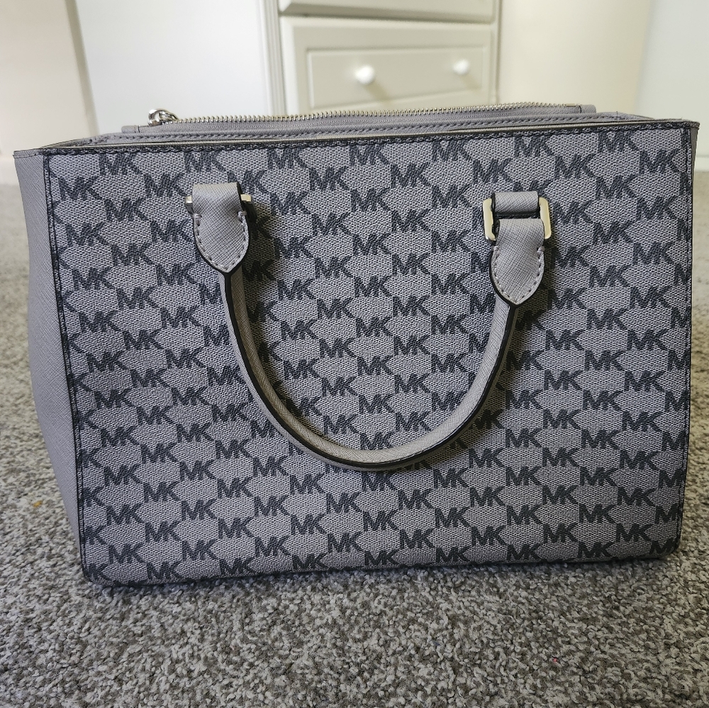 BRAND NEW NWT Michael Kors Kellen gray medium satchel purse - Picture 2 of 11